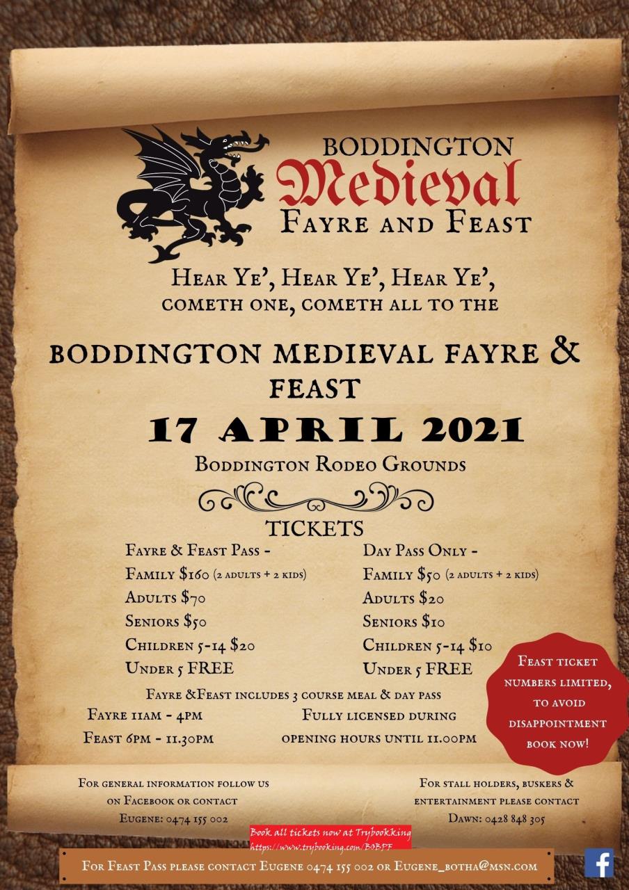 BODDINGTON MEDIEVAL FAYRE & FEAST