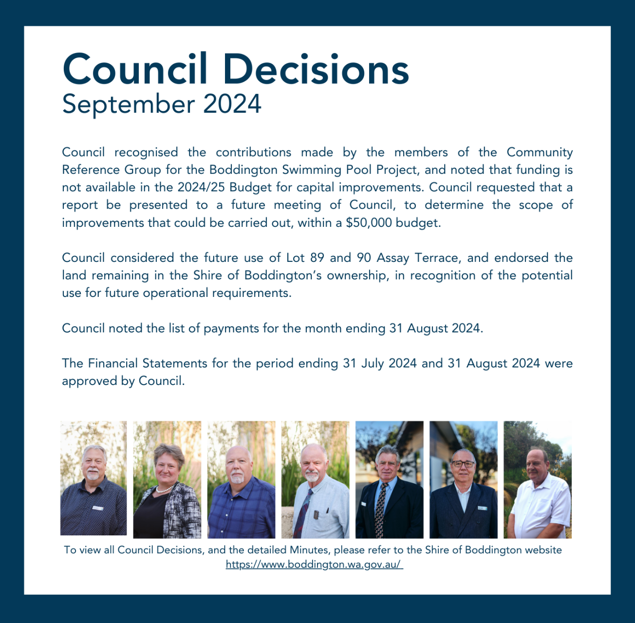 Council Decisions - September 2024