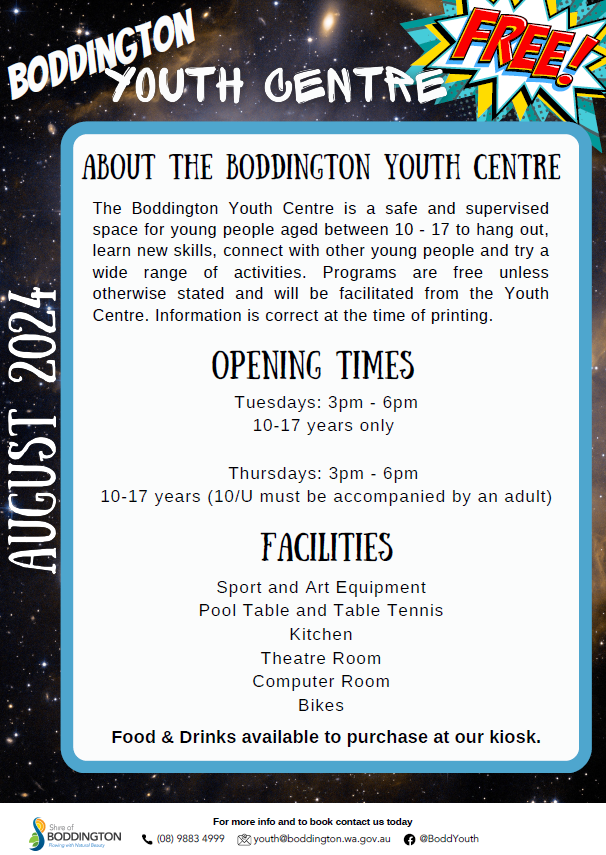 Youth Centre Program - August 2024