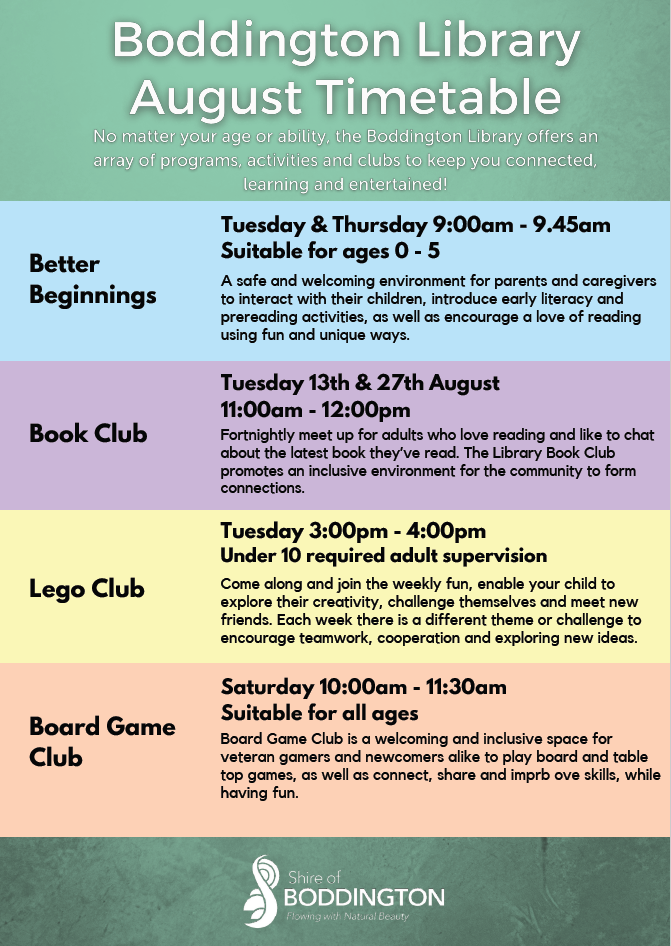 Library August Timetable